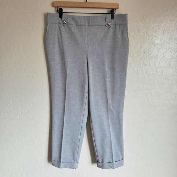 Rachel Zoe High-Rise Elastic Waist Pull-On Ankle Pant Grey Womens 14 Work Career - Picture 1 of 9